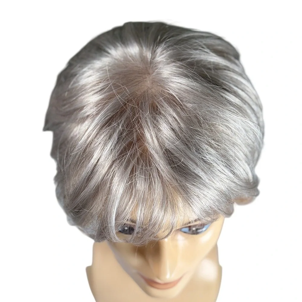 Henry Margu Iris Synthetic Wig Short Straight Grey‎ with Brown Highlights 56 NWT